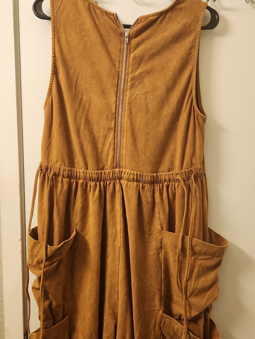 Tree Bird Nest turning point washed cargo jumpsuit-Camel Easel - Picture 10 of 14